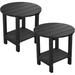 WINSOON All Weather HIPS Outdoor 2-Tier Outdoor Side Tables Adirondack Tables Set Of 2