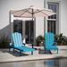 Set of 2 All-Weather Commercial Adjustable Lounge Chairs with Cupholders