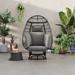 Outdoor Swivel Chair with Cushions, Multifunctional Rattan Patio Rocking Egg Chair