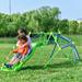 Kids Climbing Dome Jungle Gym - 6 ft Geometric Playground Dome Climber Play Center with 4.6ft Wave Slide