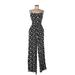 Kingston Grey Jumpsuit Scoop Neck Sleeveless: Black Print Jumpsuits - Women's Size Large