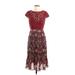 Plenty By Tracy Reese Casual Dress: Burgundy Batik Dresses - Women's Size 6