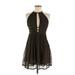 H&M Cocktail Dress - Mini: Brown Tortoise Dresses - Women's Size 8