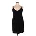 City Chic Casual Dress - Mini V Neck Sleeveless: Black Solid Dresses - Women's Size 16 Plus