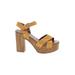 Aldo Heels: Yellow Print Shoes - Women's Size 39 - Open Toe