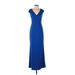 Lauren by Ralph Lauren Cocktail Dress - Formal V Neck Sleeveless: Blue Print Dresses - Women's Size 2