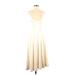 Leith Casual Dress - Midi Scoop Neck Sleeveless: Ivory Solid Dresses - Women's Size Small