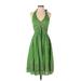 Jessica Howard Cocktail Dress - A-Line Halter Sleeveless: Green Dresses - Women's Size 4 Petite