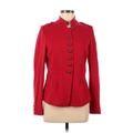 Vince Camuto Blazer Jacket: Below Hip Red Solid Jackets & Outerwear - Women's Size 6