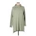 Maeve by Anthropologie Casual Dress - Sweater Dress High Neck Long sleeves: Green Marled Dresses - Women's Size X-Large