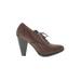 Sole Senseability Ankle Boots: Brown Print Shoes - Women's Size 7 - Almond Toe