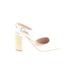 Kelly & Katie Heels: White Print Shoes - Women's Size 9 1/2 - Open Toe