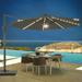 Arlmont & Co. Nakshatra 11ft Lighted Cantilever Sunbrella Umbrella w/ Weight Base in Gray | Wayfair A7B11311B2A344949A6352877303E76D