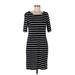 Banana Republic Casual Dress - Sheath Scoop Neck Short sleeves: Black Color Block Dresses - Women's Size 10