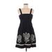 Floreat Casual Dress - A-Line Square Sleeveless: Black Dresses - Women's Size 6