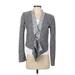 BCBGMAXAZRIA Blazer Jacket: Short Gray Marled Jackets & Outerwear - Women's Size X-Small