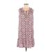 Ann Taylor LOFT Casual Dress - Shift Tie Neck Sleeveless: Pink Dresses - Women's Size X-Small