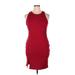 Socialite Casual Dress - Mini Crew Neck Sleeveless: Burgundy Print Dresses - New - Women's Size X-Large