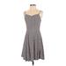 Old Navy Casual Dress - Mini V-Neck Sleeveless: Gray Dresses - Women's Size Small