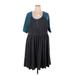 Torrid Casual Dress - A-Line Scoop Neck 3/4 sleeves: Gray Color Block Dresses - Women's Size 4X Plus