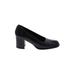 Calvin Klein Heels: Slip-on Chunky Heel Work Black Solid Shoes - Women's Size 6 - Round Toe