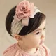 Baby Mädchen niedlichen Stirnband elastische Spitze Haarband rosa Blume Stirnband Haarschmuck