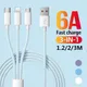 66w 3 in 1 USB-Schnell ladekabel 6a USB Typ C Schnell ladekabel 2 in 1 USB C Datenkabel Micro USB