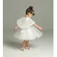 3-24 Monate Baby Mädchen weißes Kleid Säugling Abendkleider für Geburtstag & Hochzeit Anlass Tauf