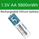 Aa Batterie 1 5 V Li-Ion aa wiederauf ladbare Batterie 9800mwh aa Lithium-Ionen-Batterie für fern