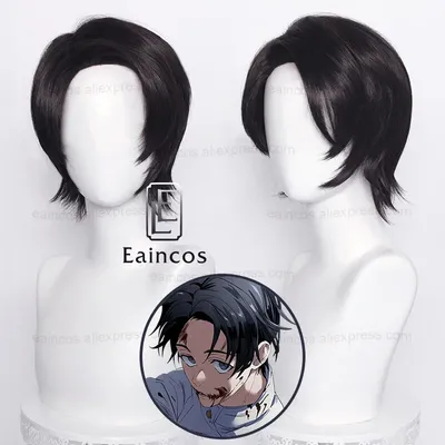 Anime Yuta Okkotsu Cosplay Perücke 30 cm Schwarz Braun Kurzes Haar Hitzebeständige Synthetische Image