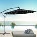 Arlmont & Co. Sejada 119" Lighted Cantilever Umbrella w/ Crank Lift in Black | 96.5 H x 119 W x 119 D in | Wayfair 55D0148C505D488FBC0009B55619A76E