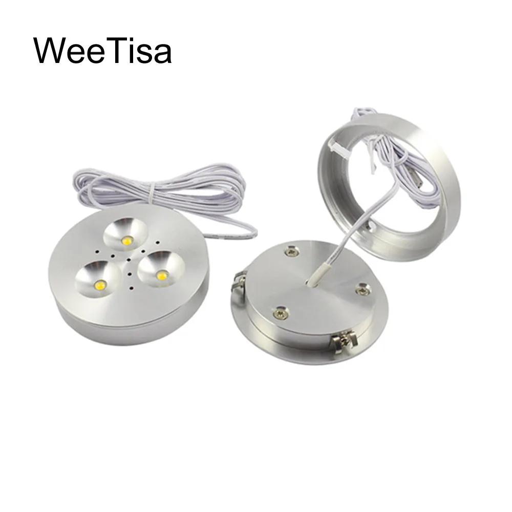 LED-Unterschrankleuchte, 12 V DC, warm, natürlich, kühles Weiß, 12 V, LED-Puck-Lichter, Downlight für Unterküchenschrank, Schrankbeleuchtung