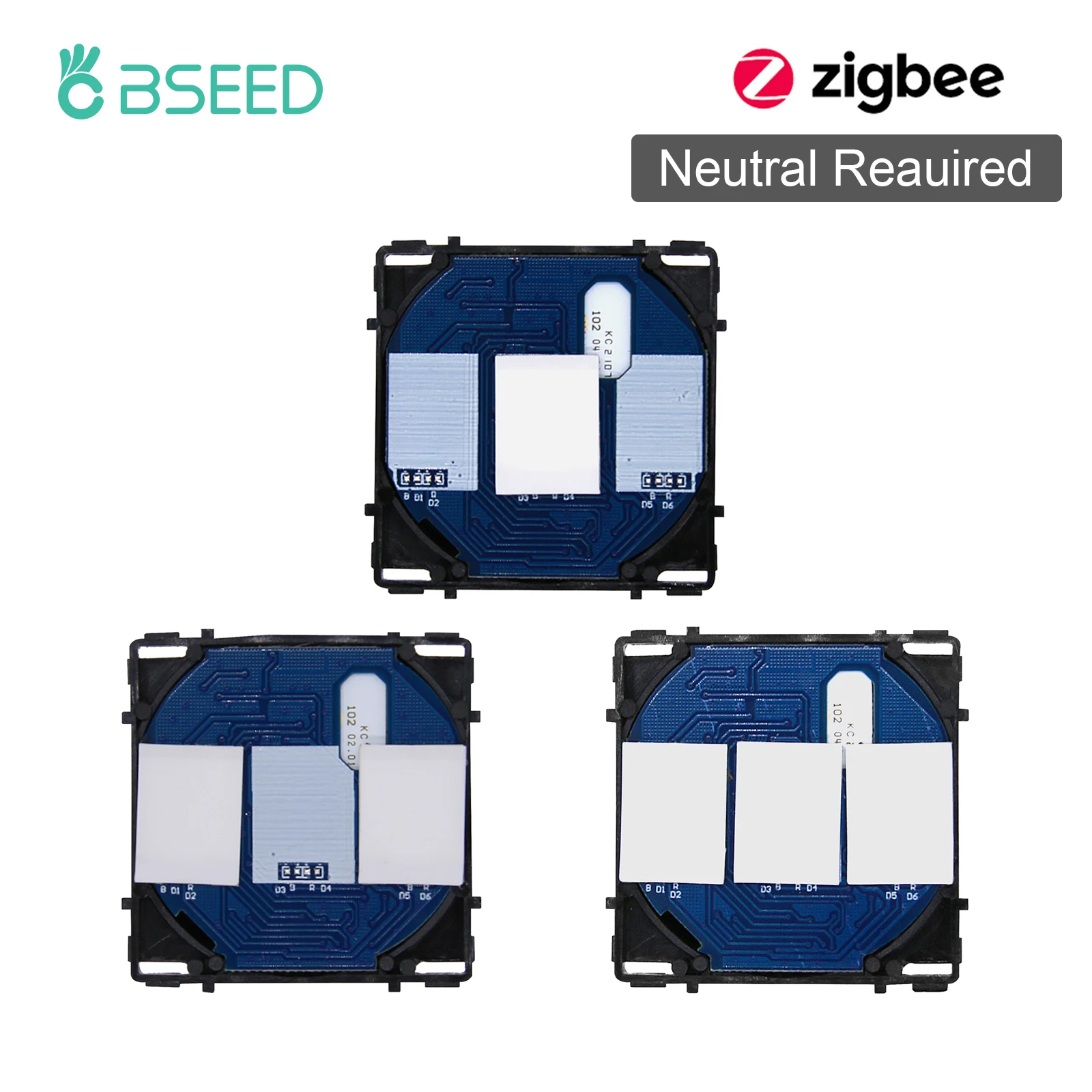 BSEED Tuya Smart Zigbee Touch Schalter Wand Licht Schalter Funktion Schlüssel Unterstützung Google Home Alexa Sprachsteuerung Neutral Erforderlich Image