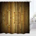 Bambus Dekor Dusch vorhang Retro Design Pflanzen druck wasch bar Bad Vorhang Set braun braun beige