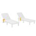 Arlmont & Co. Outdoor Chaise Lounge Set Of 2, Wood in White | Wayfair FE19A63BDA3845229FA706423CC34237