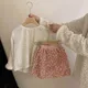 2024 ins Frühling Herbst koreanische Kinder Mädchen 2 Stück Kleidung Set Baumwolle süße luxuriöse