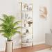 Everly Quinn Space-Saving Wall-Mounted 5-Tier Ladder Bookshelf - Minimalist Style & Multifunctional in White/Yellow | Wayfair