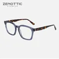 ZENOTTIC Design Fashion occhiali in acetato montature per occhiali ottici quadrati blu con gambe per