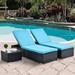 Latitude Run® Outdoor Chaise Lounge w/ Side TableSet Of 3 in Gray | Wayfair 26163B5F15454CE892F78568D381F260