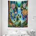East Urban Home Trippy Tapestry Wall Hanging Psychedelic Mandala Woods Multicolor Reseda Green | 80" H x 60" W | Wayfair