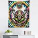 East Urban Home Trippy Wall Hanging Tapestry Psychedelic Frog Esoteric 30x45" Lime Green Apricot Teal, Microfiber | 23" H x 28" W | Wayfair