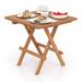 Red Barrel Studio® Portable Teak Wood End Table - Foldable, Natural Appearance, No Assembly Required | Wayfair 0AEAA714756A4529A78914976A35FD55