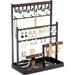 17 Stories Jewelry Organizer Stand Necklace Organizer Earring Holder, 6 Tier Jewelry Stand Necklace Holder w/ 15 Hooks | Wayfair