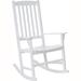 August Grove® Outdoor Cineraria Rocking Chair, Wood in Gray/White | Wayfair GRKS7089 42009400