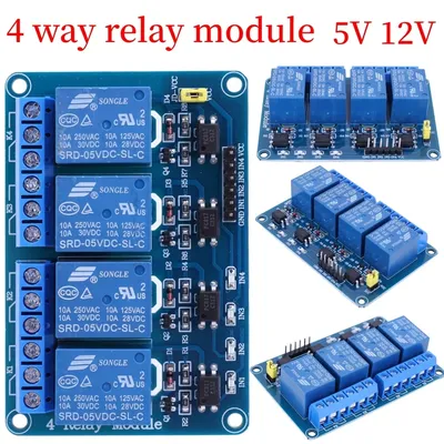 4-Wege-Relaismodul avr 51 pic 5v 12v Erweiterungs karte mit Optokoppler relais Image