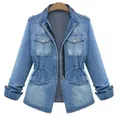 Giacca Slim con colletto alla coreana in Denim Casual stile urbano estivo da donna 2024