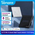 SONOFF T2/T3 wi-fi Smart Wall Touch Switch EU/US/UK 1/2/3Gang Voice 433MHz controllo RF per Smart