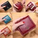 Neue Damen Luxus Leder Mini Geldbörse Münz tasche Verschluss kurze Geldbörse einfarbig kleine Damen