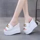 Pantofole scarpe Casual donna 2022 Pantofle su una piattaforma con zeppa muli con tacco Luxury New