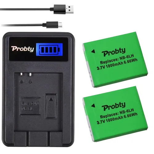 2 batterie NB-6LH NB-6L + caricabatterie per fotocamera Canon PowerShot D10 D20 D30 S95 SX260 SX280 SX540 SX700 SX710 HS